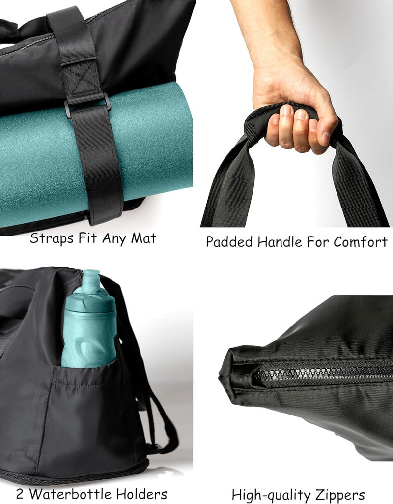 WARRIOR2 Store Yoga Mat Carrier - Expandable, Built-In Mat Straps, Water & Shock Resistant Laptop Pocket. Yoga Travel Bag with Luggage Sleeve, Gym Bags For Men & Women, Large Tote - Image 5